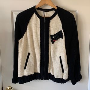 Zara 2toned bomber tweed jacket